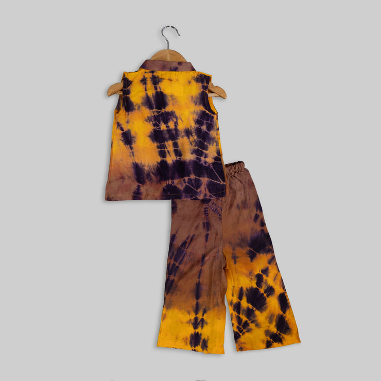 Brown Tie and Dye Co-ord Set for Girls