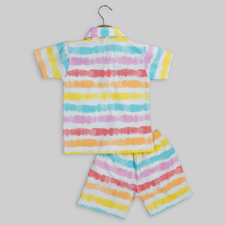 Multicoloured Hosiery Co-ord Set For Kids