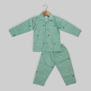 Green Cotton Sleepwear For Kids