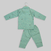 Green Cotton Sleepwear For Kids