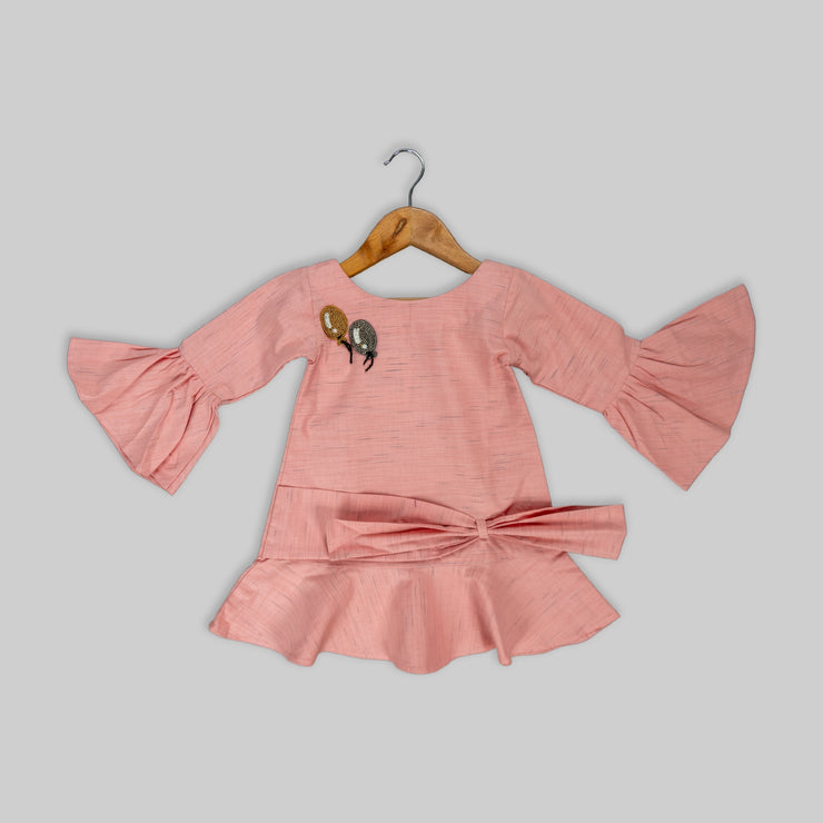 Pink Cotton Frock For Girls